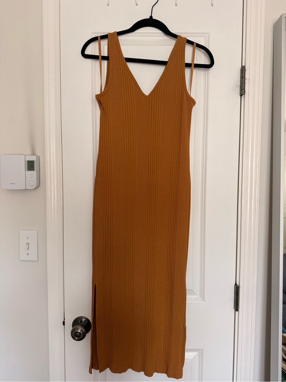Banana Republic Mustard Ribbed Midi Dress